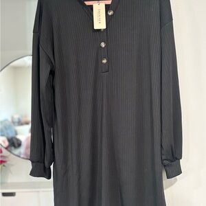 Black swim cover up dress
